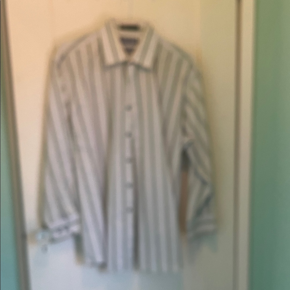 Claiborne Gray Striped Shirt Jacket